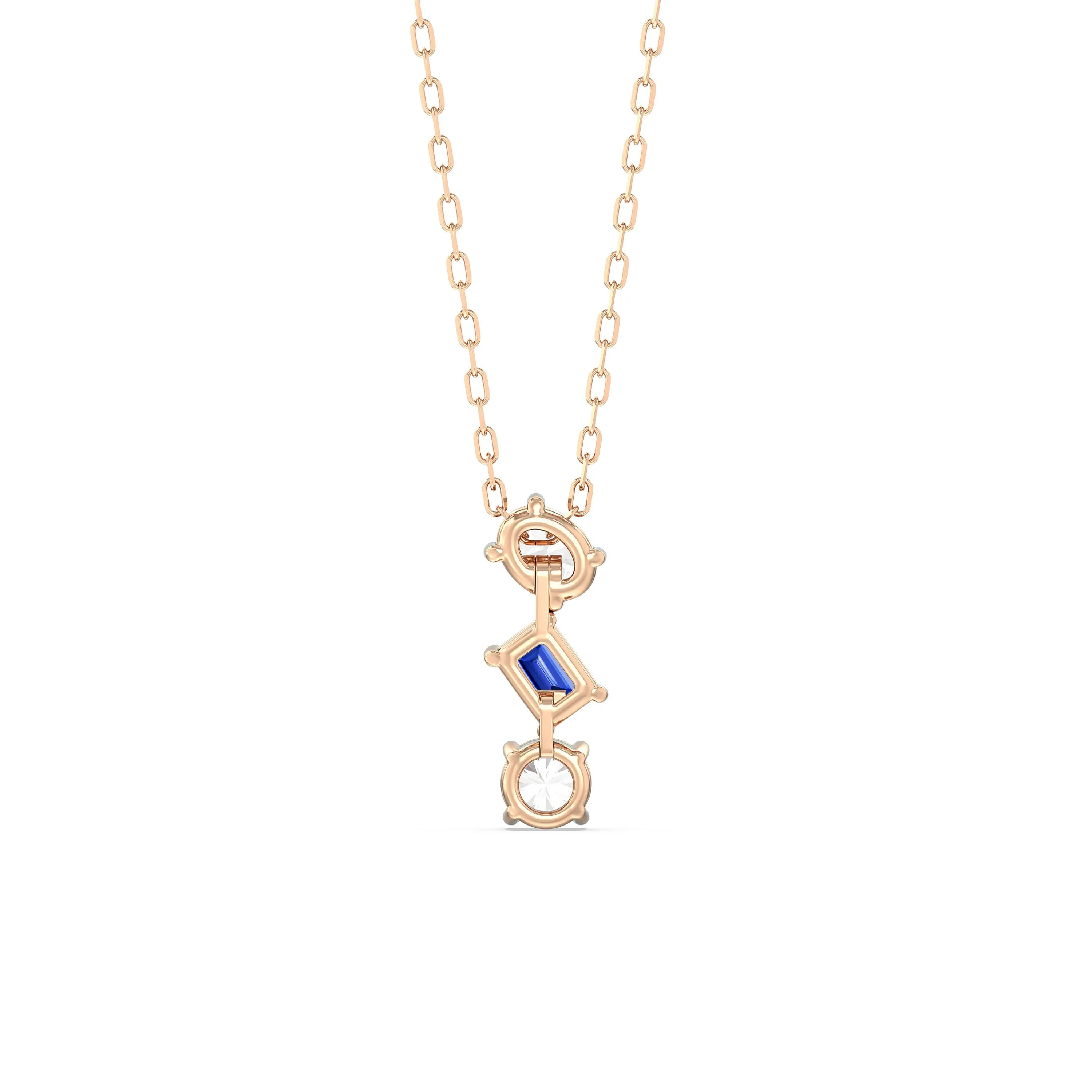 Sapphire and Diamond Sleek Sparkle Necklace