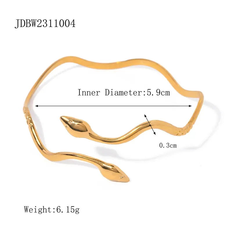 Serpent Wave Gold Bangle