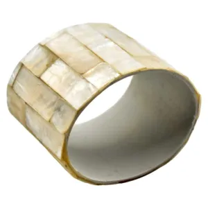 SET OF 4 NAPKIN RINGS MOTHER OF PEARL WHITE 4x5x4cm