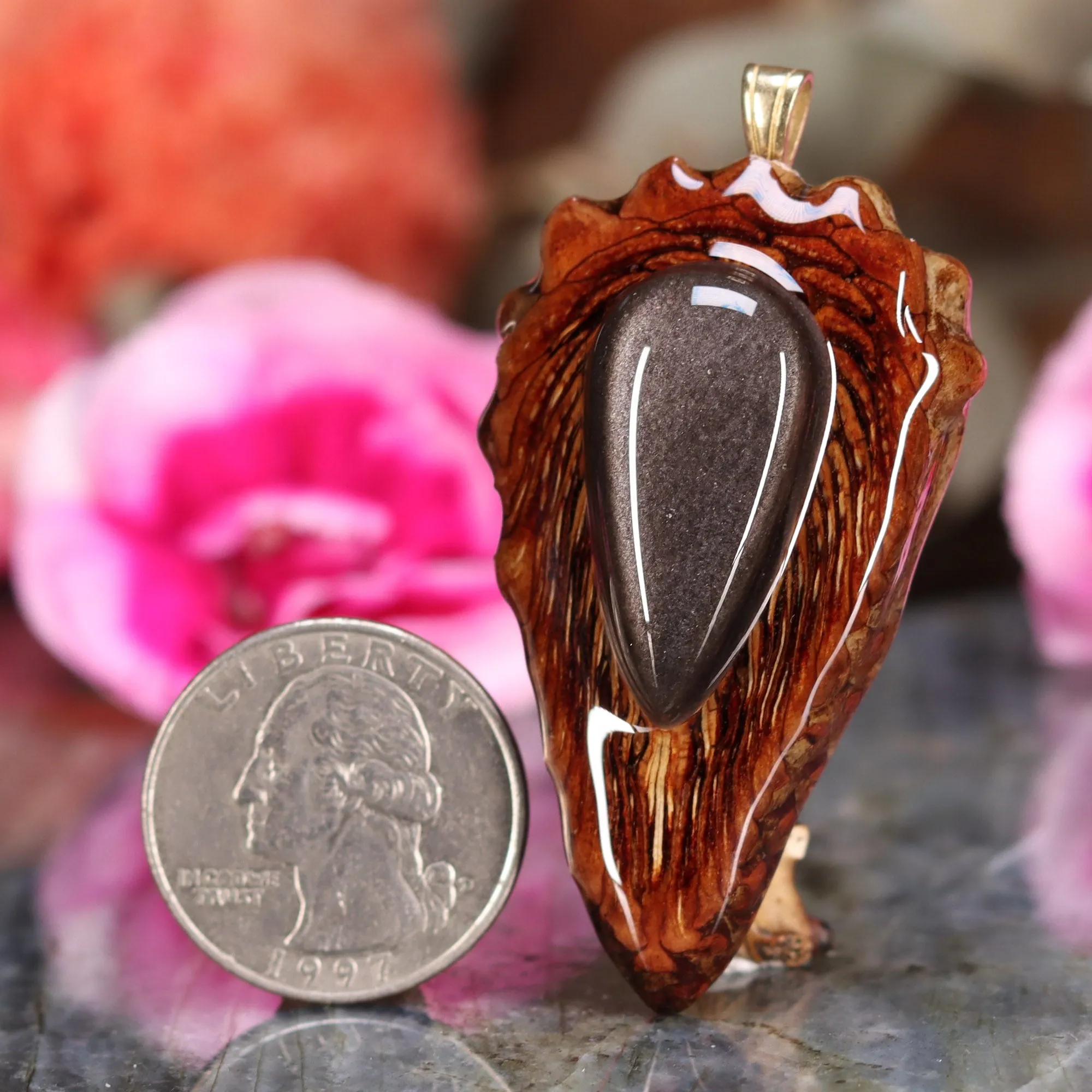 Silver Sheen Obsidian Teardrop