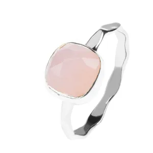 Silver Stacking Ring Rose Quartz