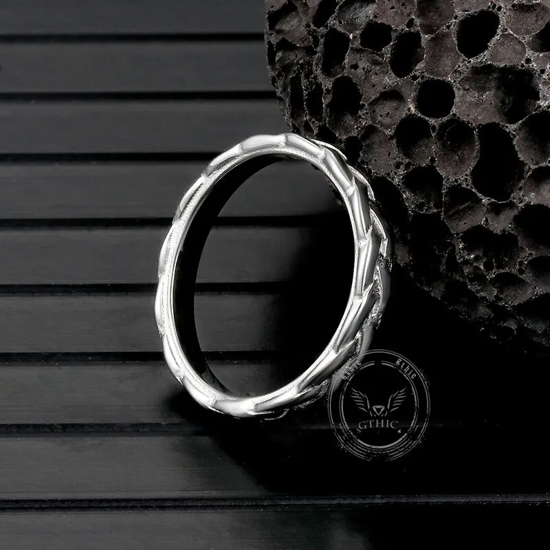 Simple Braided Pattern Stainless Steel Band Ring