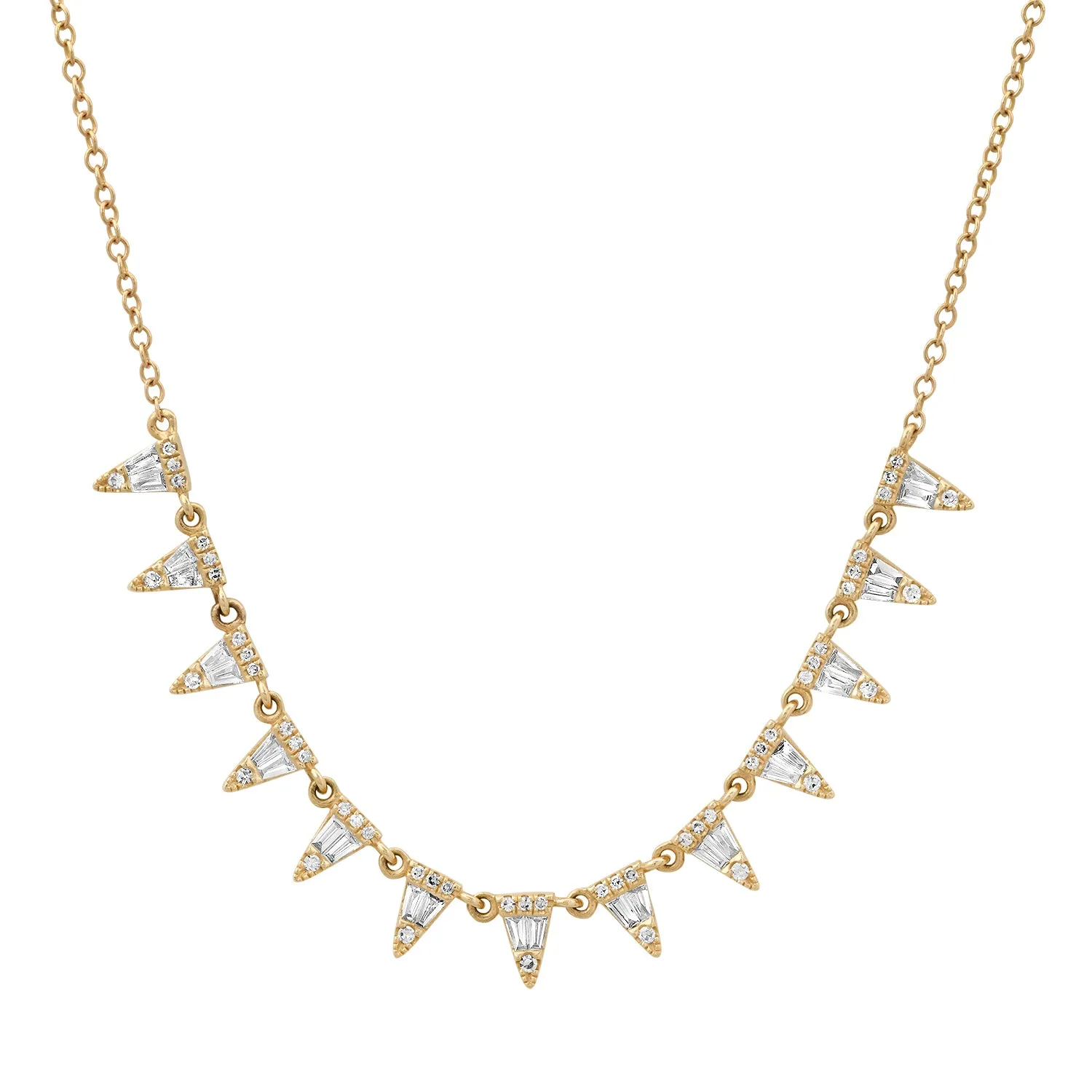 Sleek Diamond Illusion Spike Necklace