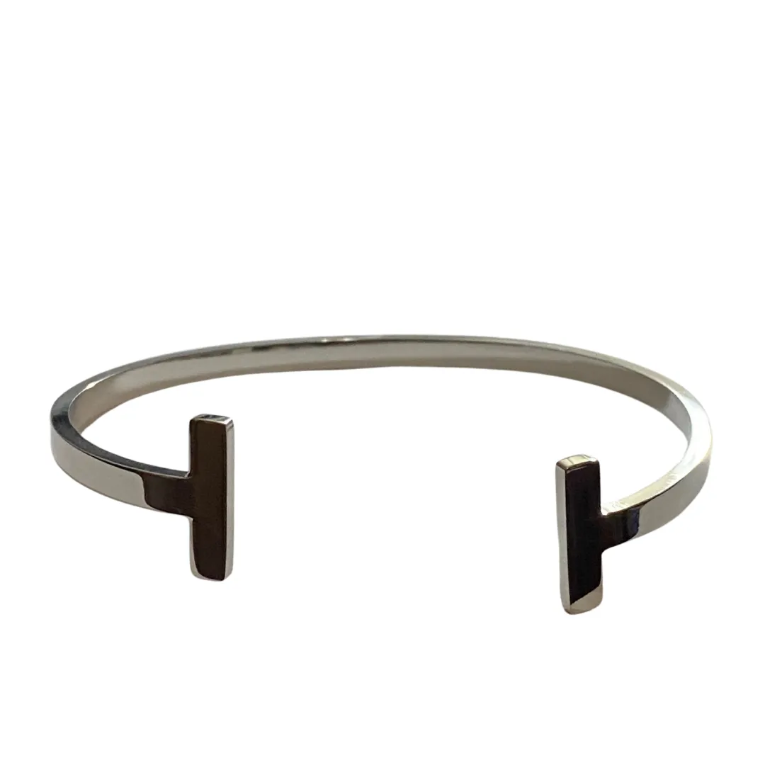 Sleek Silver-Plated T-Shape Bangle – Unisex, Stylish & Durable, 17cm