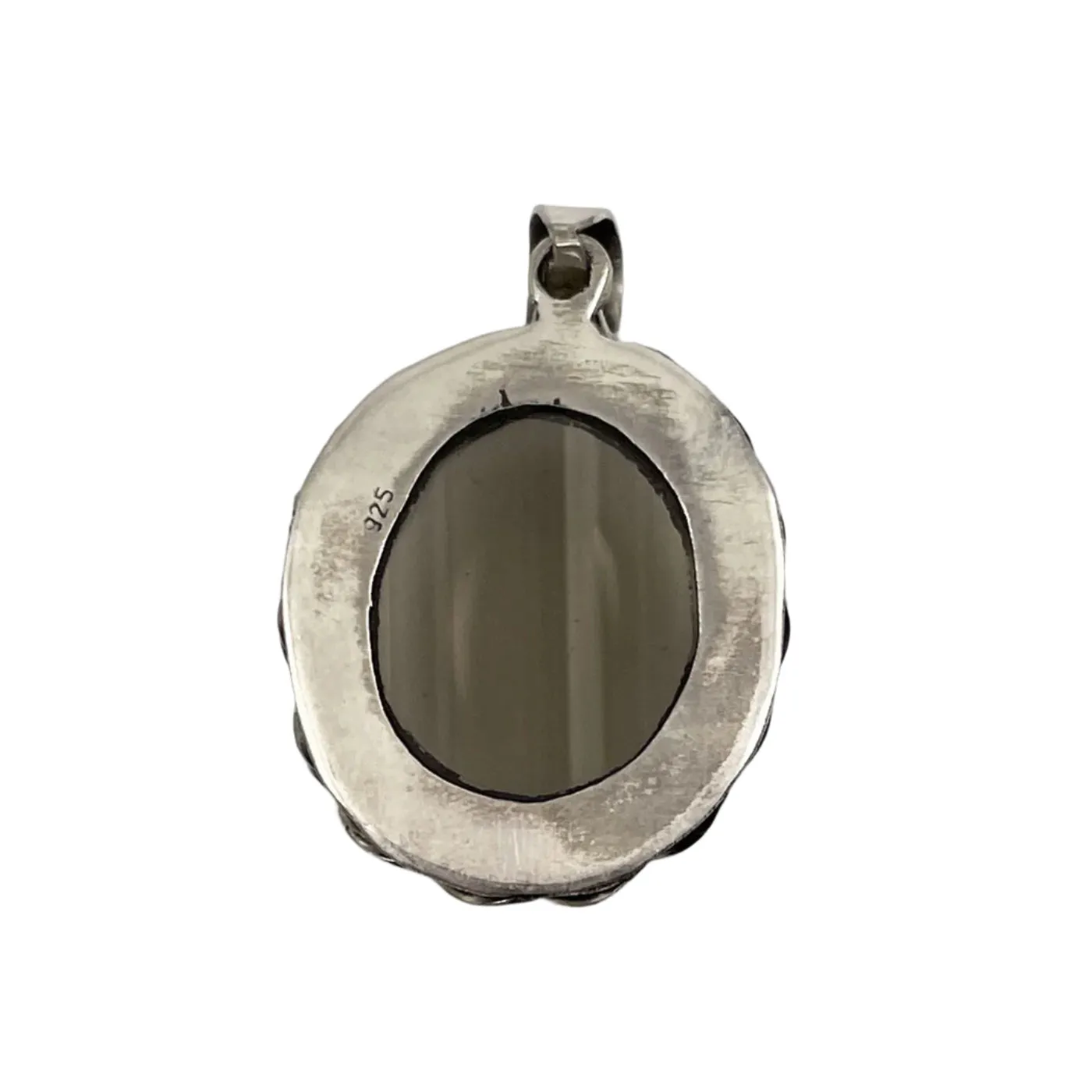 Smoky Quartz & Sterling Framed Pendant
