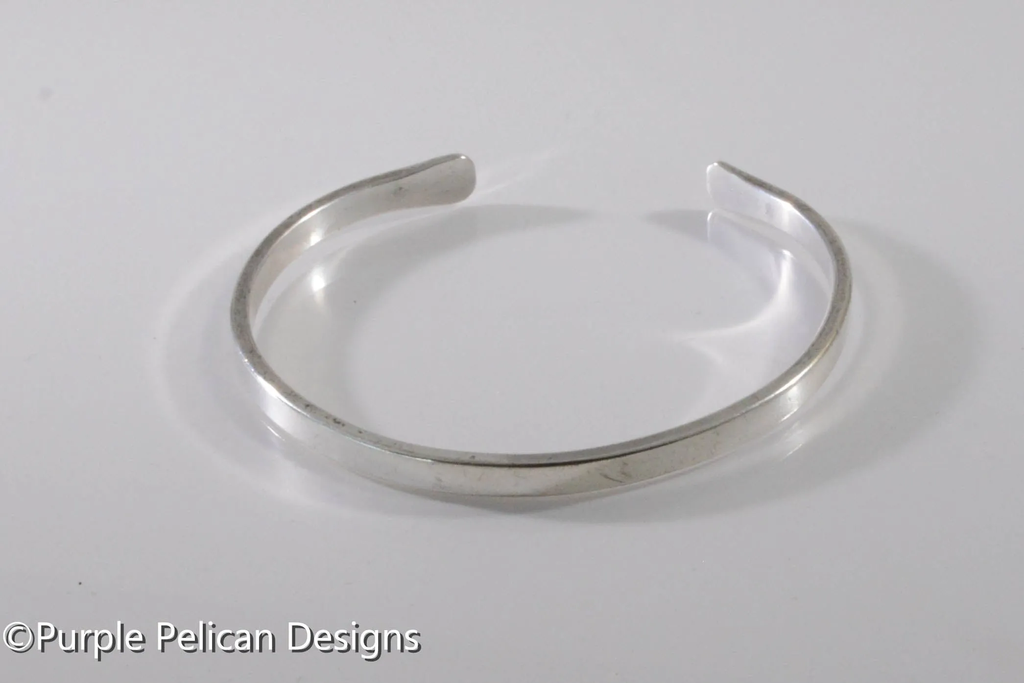 Solid Gold Or Sterling Silver Narrow Reverse Cuff With Tiny Heart