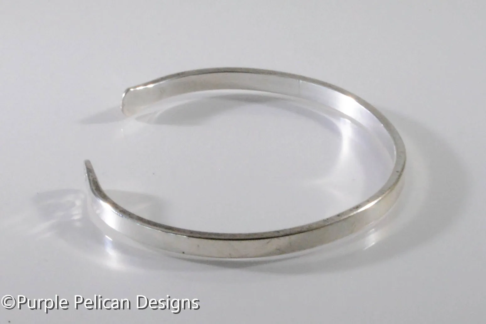 Solid Gold Or Sterling Silver Narrow Reverse Cuff With Tiny Heart