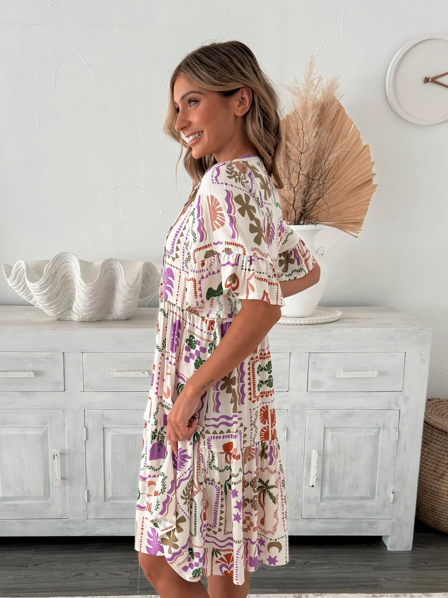 Sonovia Dress - White Print