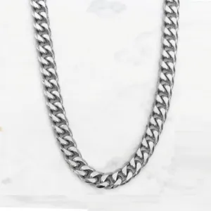 Stainless Steel Men's Cuban Chain Necklace 8mm
