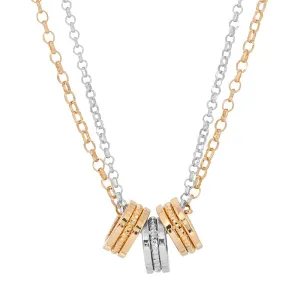 Sterling Silver & Gold Plated Triple Barrel Necklace