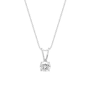 Sterling Silver Hypoallergenic Zirconia Stone Pendant Necklace for Women