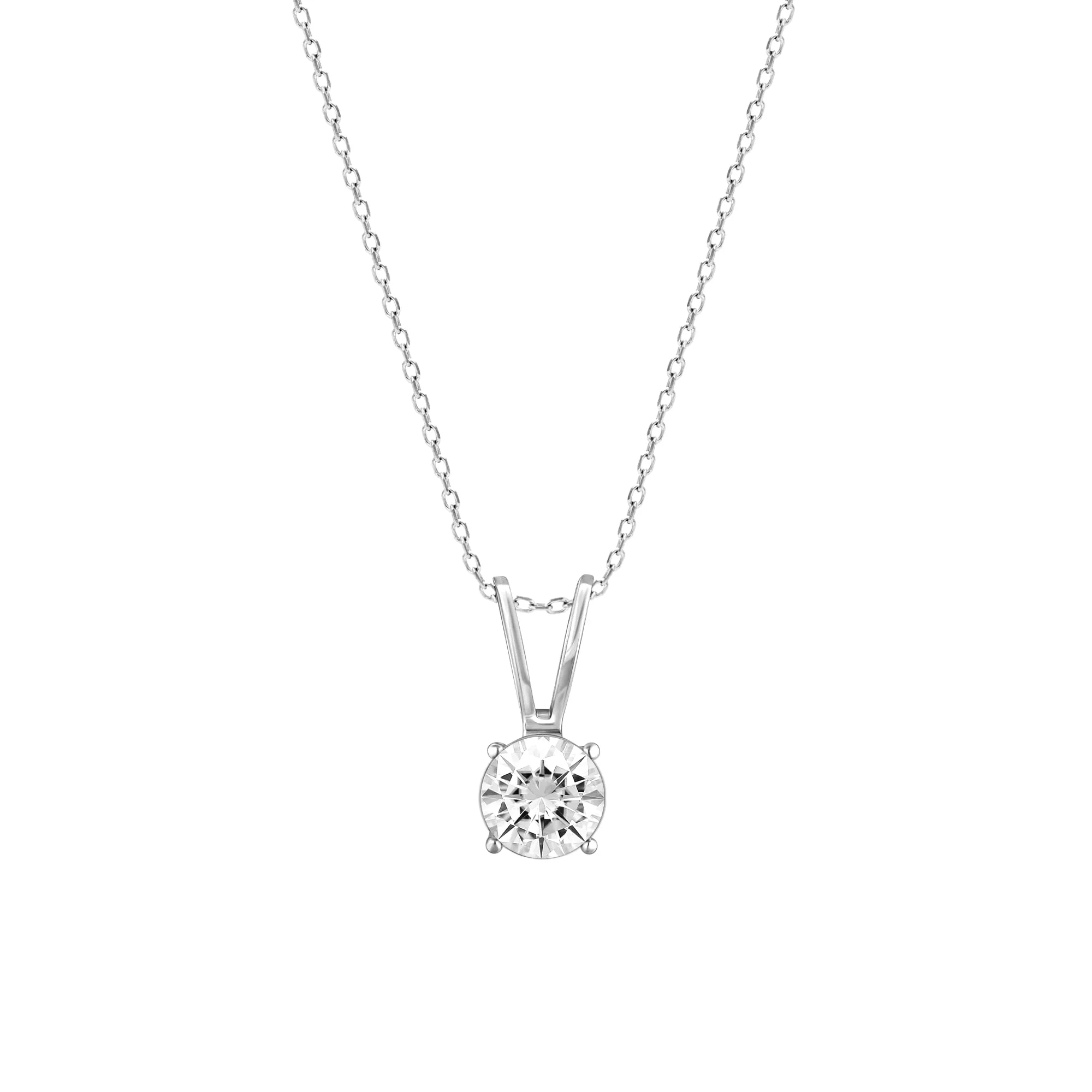 Sterling Silver Hypoallergenic Zirconia Stone Pendant Necklace for Women
