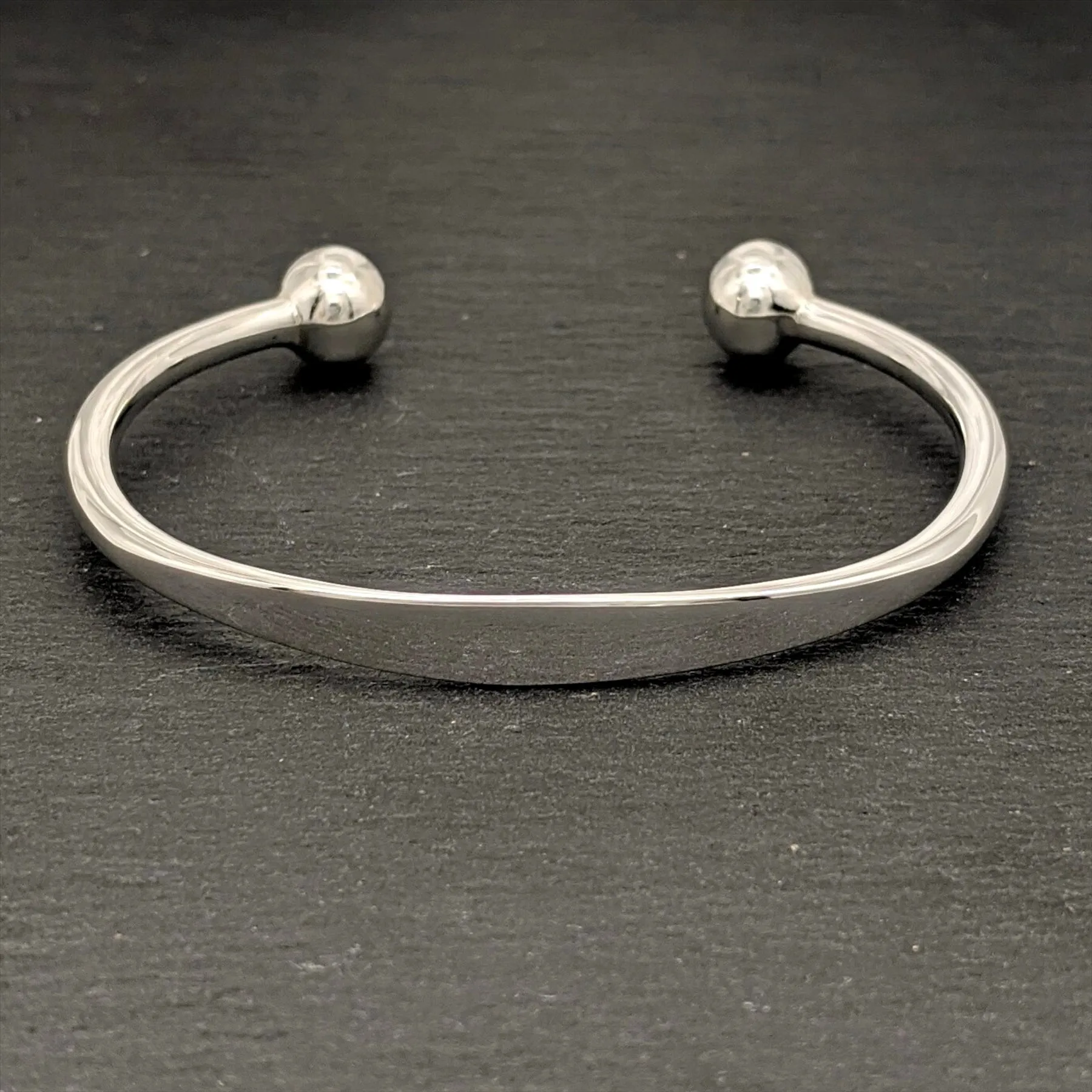 Sterling Silver Identity Torque Bangle Classic Polished Design