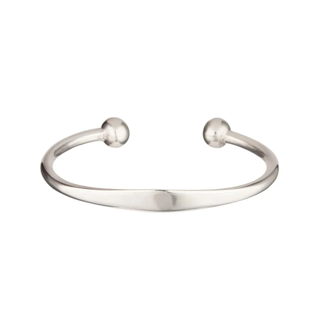 Sterling Silver Identity Torque Bangle Classic Polished Design