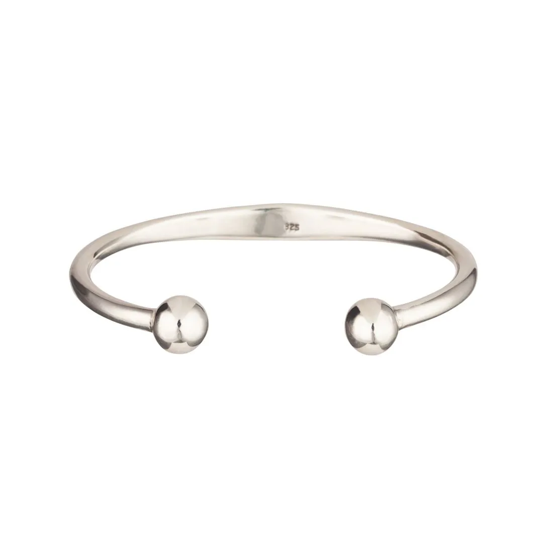 Sterling Silver Identity Torque Bangle Classic Polished Design