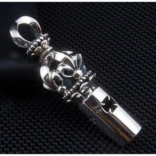 Sterling Silver Medieval Whistle Pendant