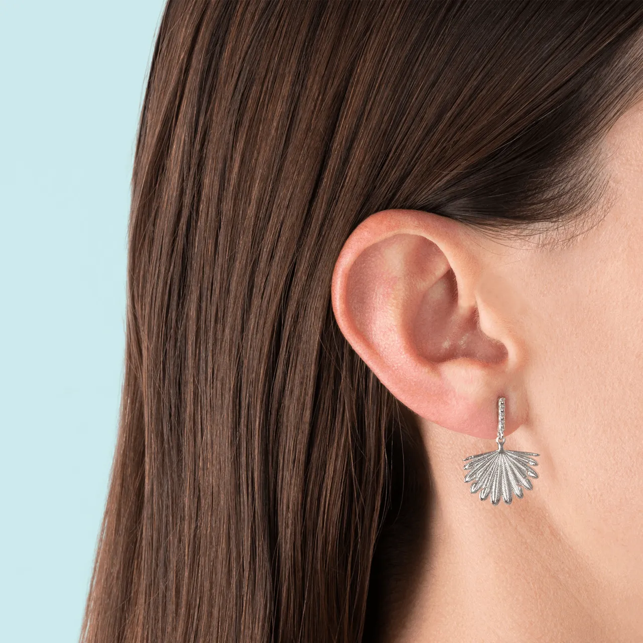 Sterling Silver Rocksteady Fan Tail Midi Earrings