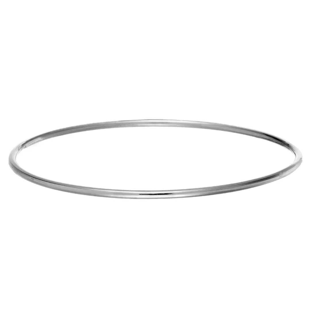 Sterling Silver Round Thin Plain Tube Closed Bangle for Stacking