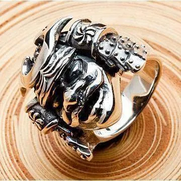 Sterling Silver Samurai Mask Rings
