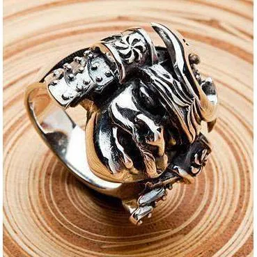 Sterling Silver Samurai Mask Rings