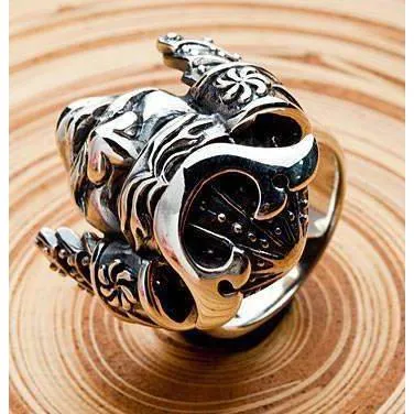 Sterling Silver Samurai Mask Rings