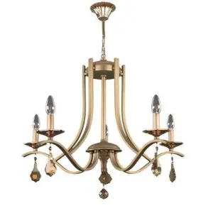Tiara Chandelier  5 Bulbs Honey Antique