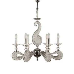 Tiara - Chandelier - 6 Bulbs - Rosary - 100 Pins - Chrome