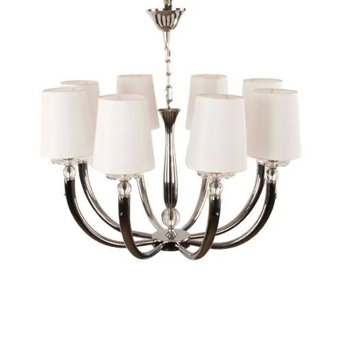 Tiara - Chandelier - 8 Bulbs - Shades - 100 Pins - Chrome