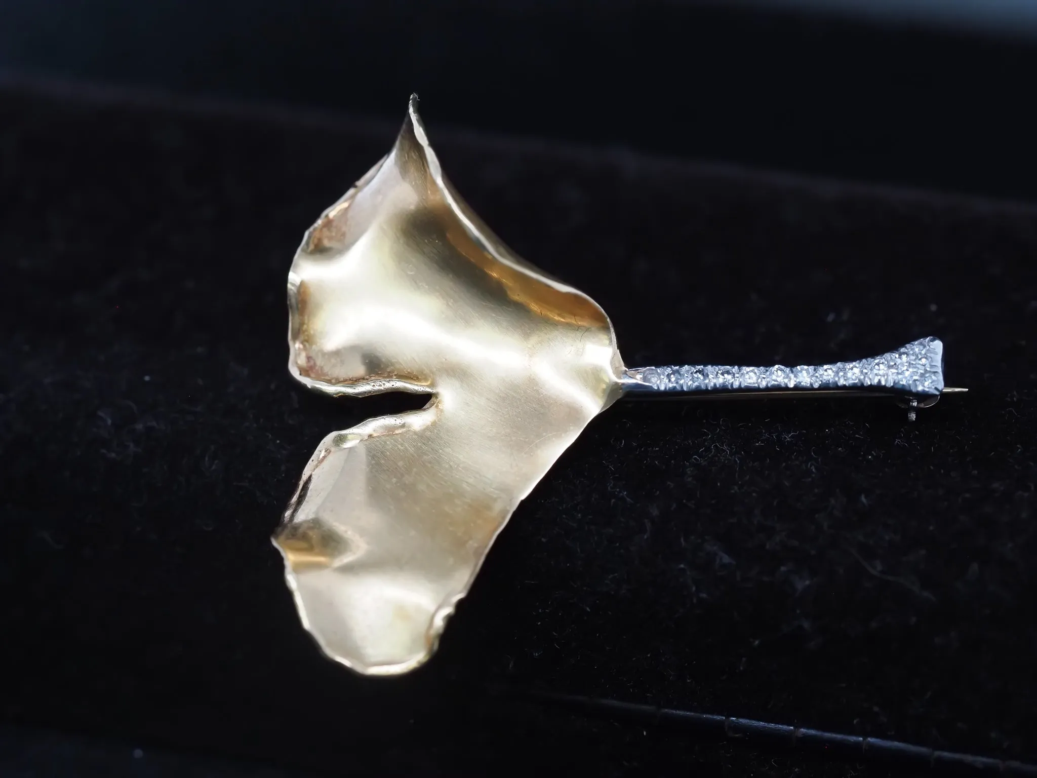 Tiffany & Co. Platinum and 18K Gold Ginko Leaf Brooch Pin