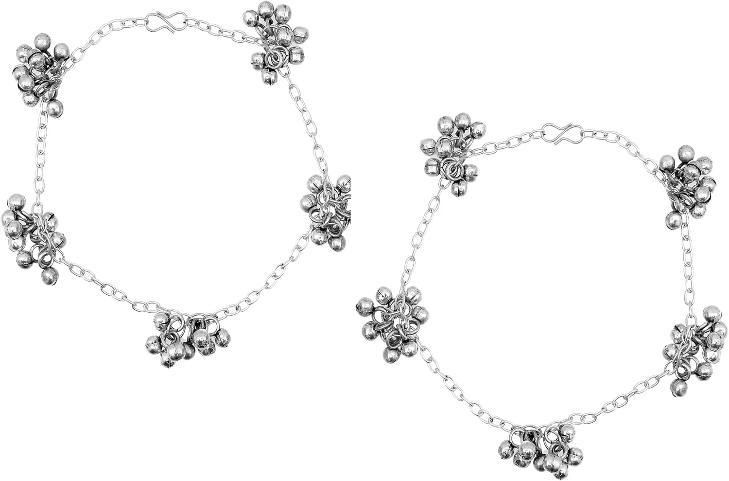 Traditional Indian Fashion Bollywood Ethnic Silver Oxidized Boho Ghungroo Beads Payal Anklets