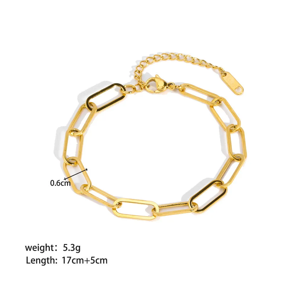 Trendy Gold Link Chain Bracelets for Women | Stackable Jewelry Gifts