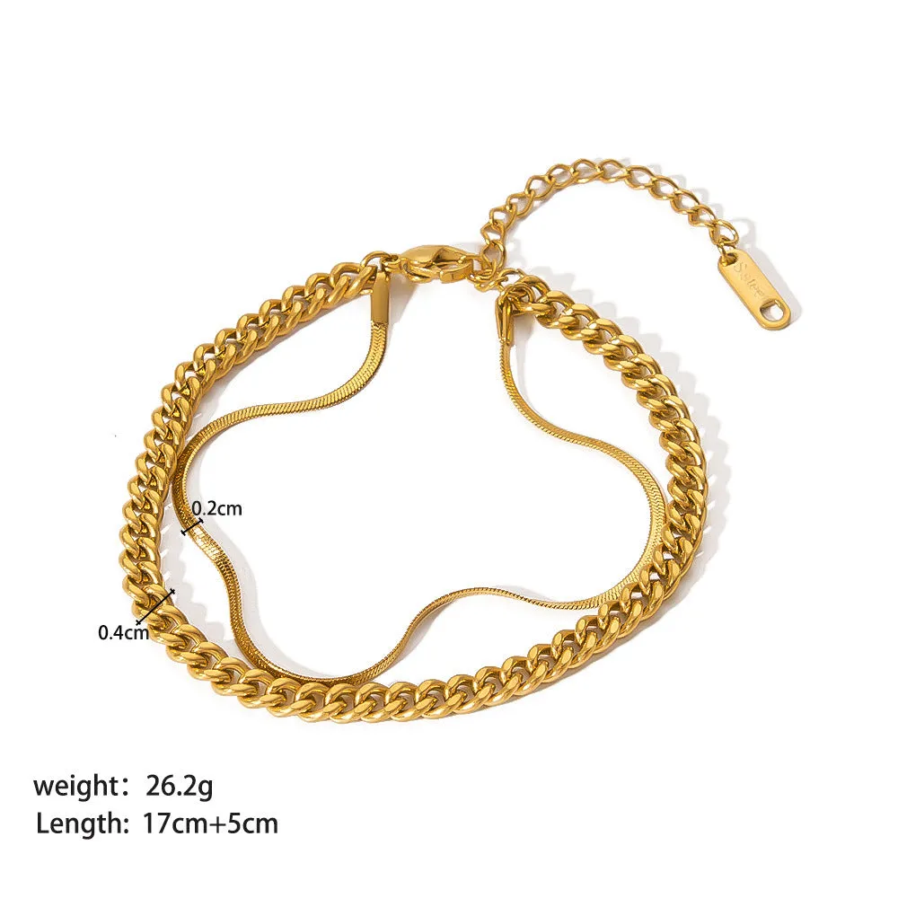 Trendy Gold Link Chain Bracelets for Women | Stackable Jewelry Gifts