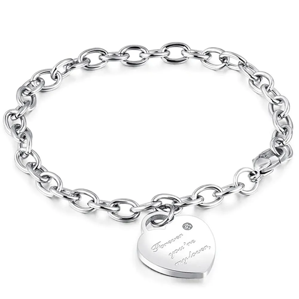 Trendy Heart, Lock, and Key Charm Chain Bracelets