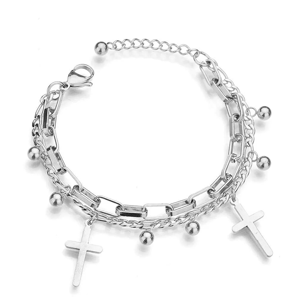 Trendy Heart, Lock, and Key Charm Chain Bracelets