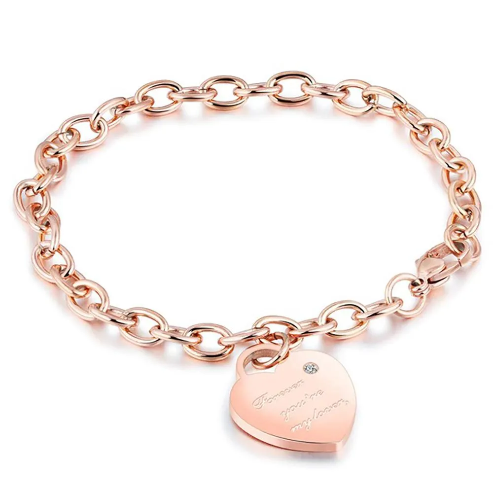 Trendy Heart, Lock, and Key Charm Chain Bracelets