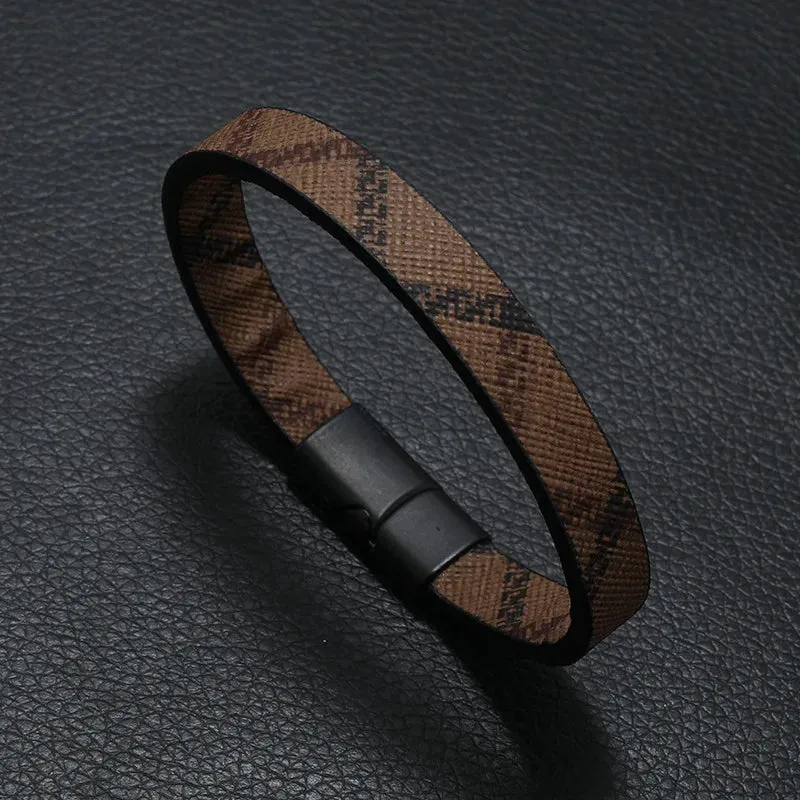 Trendy Leather Bracelets Men Stainless Steel Multilayer Braided Rope Bracelets for Male Jewelry