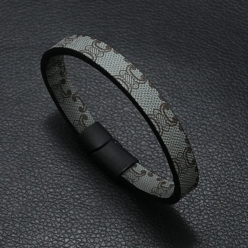 Trendy Leather Bracelets Men Stainless Steel Multilayer Braided Rope Bracelets for Male Jewelry