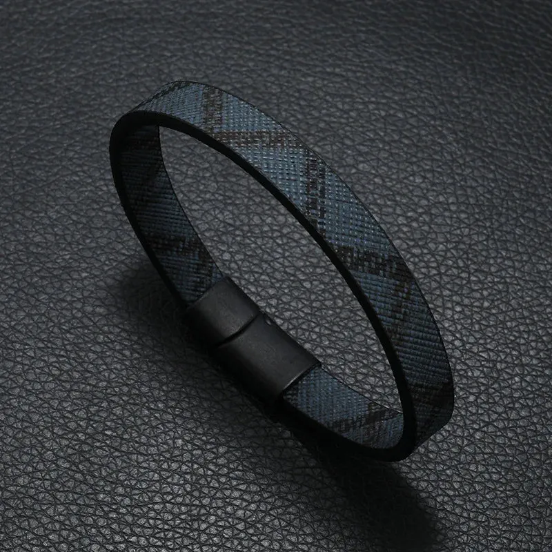 Trendy Leather Bracelets Men Stainless Steel Multilayer Braided Rope Bracelets for Male Jewelry