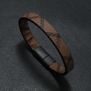 Trendy Leather Bracelets Men Stainless Steel Multilayer Braided Rope Bracelets for Male Jewelry