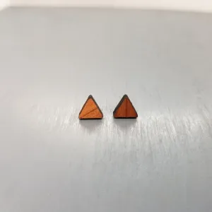 Triangle Wood Earrings - Wood Stud Earrings