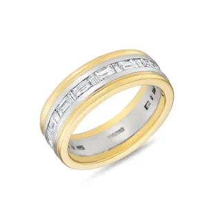 Two Tone Baguette Cut Chunky Band