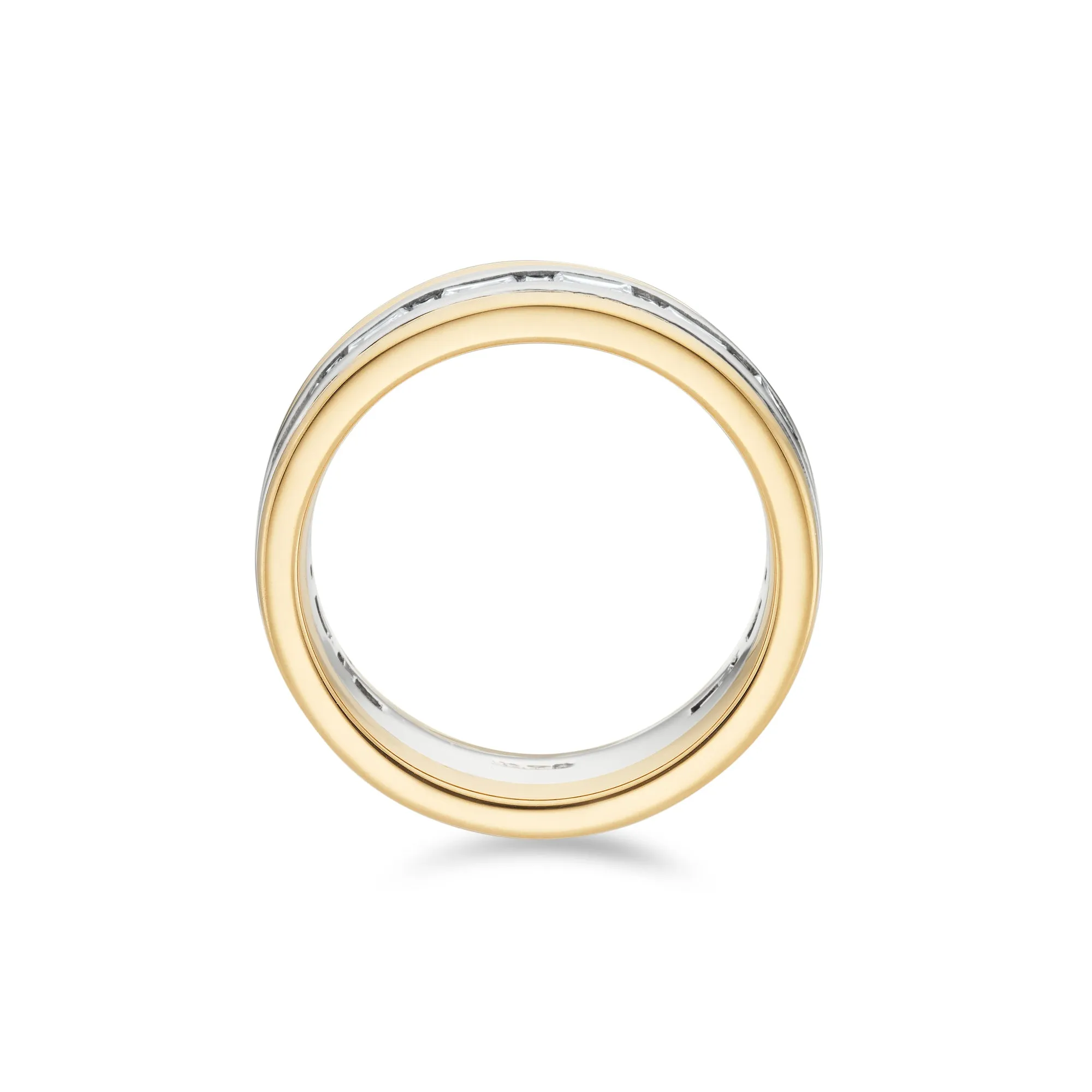 Two Tone Baguette Cut Chunky Band