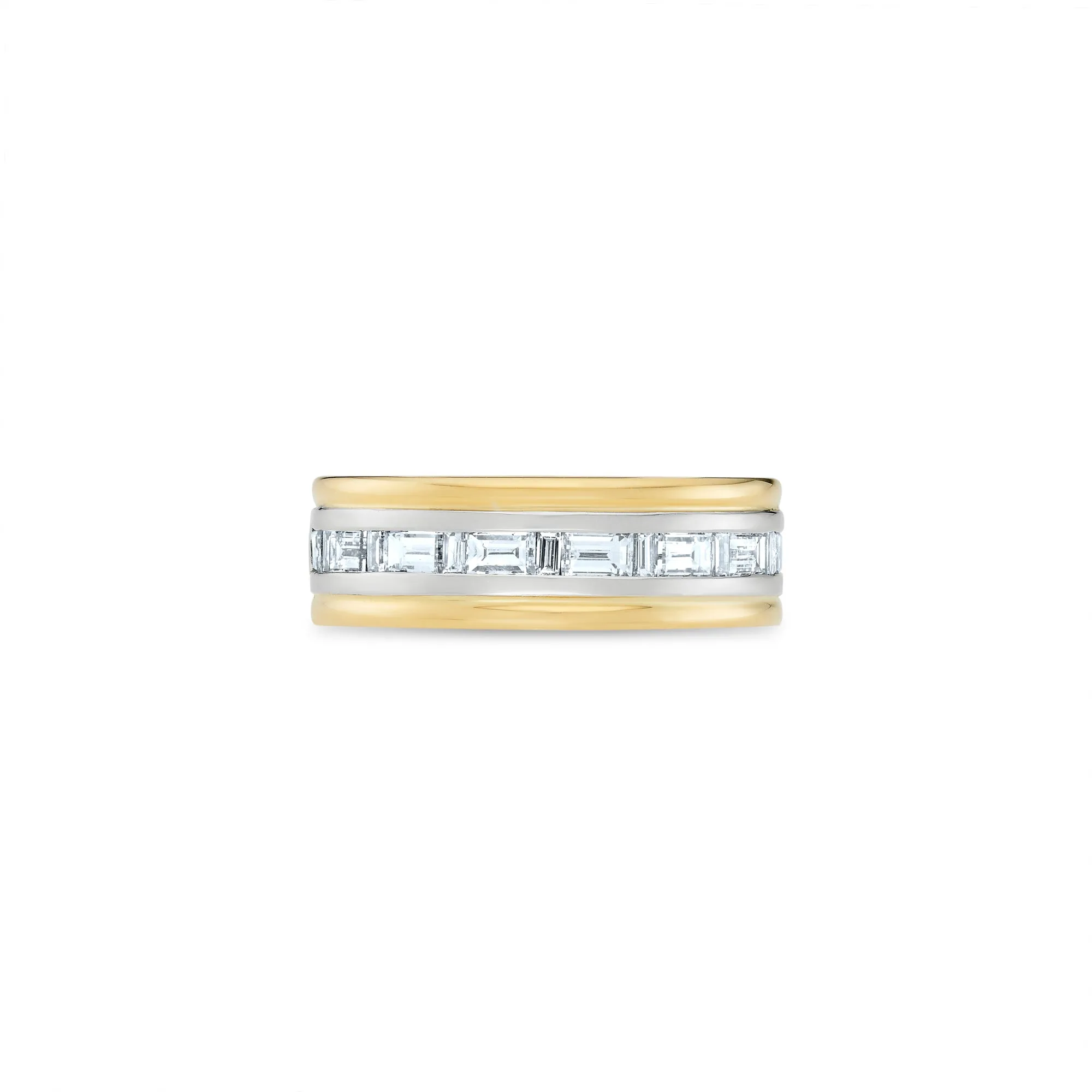 Two Tone Baguette Cut Chunky Band