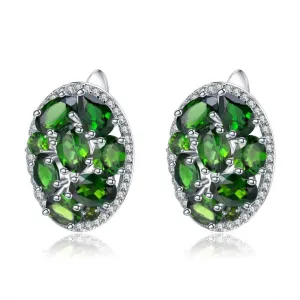 Vintage Earrings 6.86Ct Natural Chrome Diopside Gemstone Stud Earrings