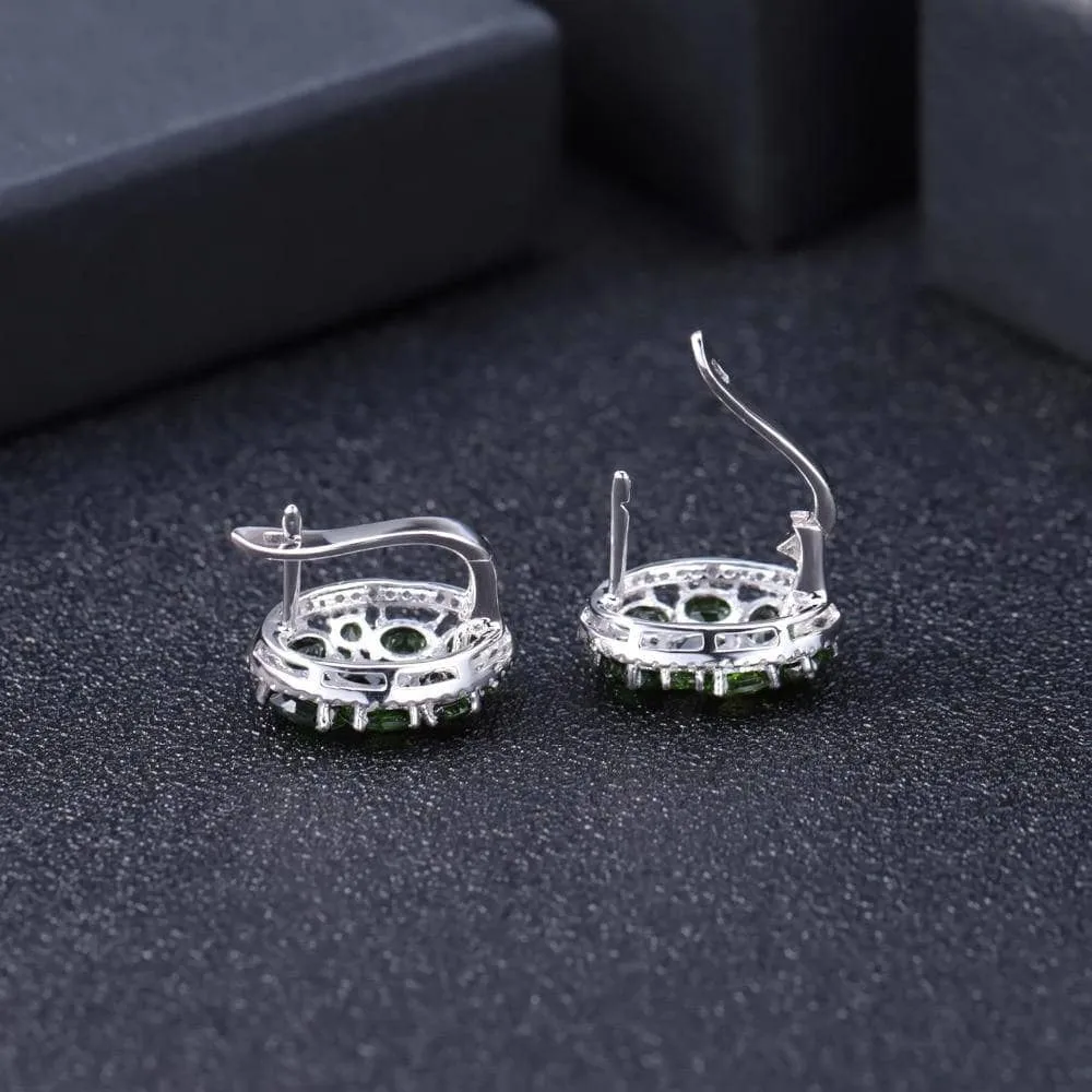 Vintage Earrings 6.86Ct Natural Chrome Diopside Gemstone Stud Earrings