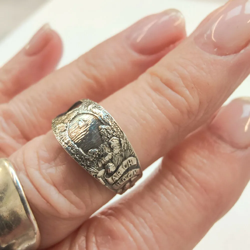 Vintage Mackinac Island Sterling Silver Spoon Ring