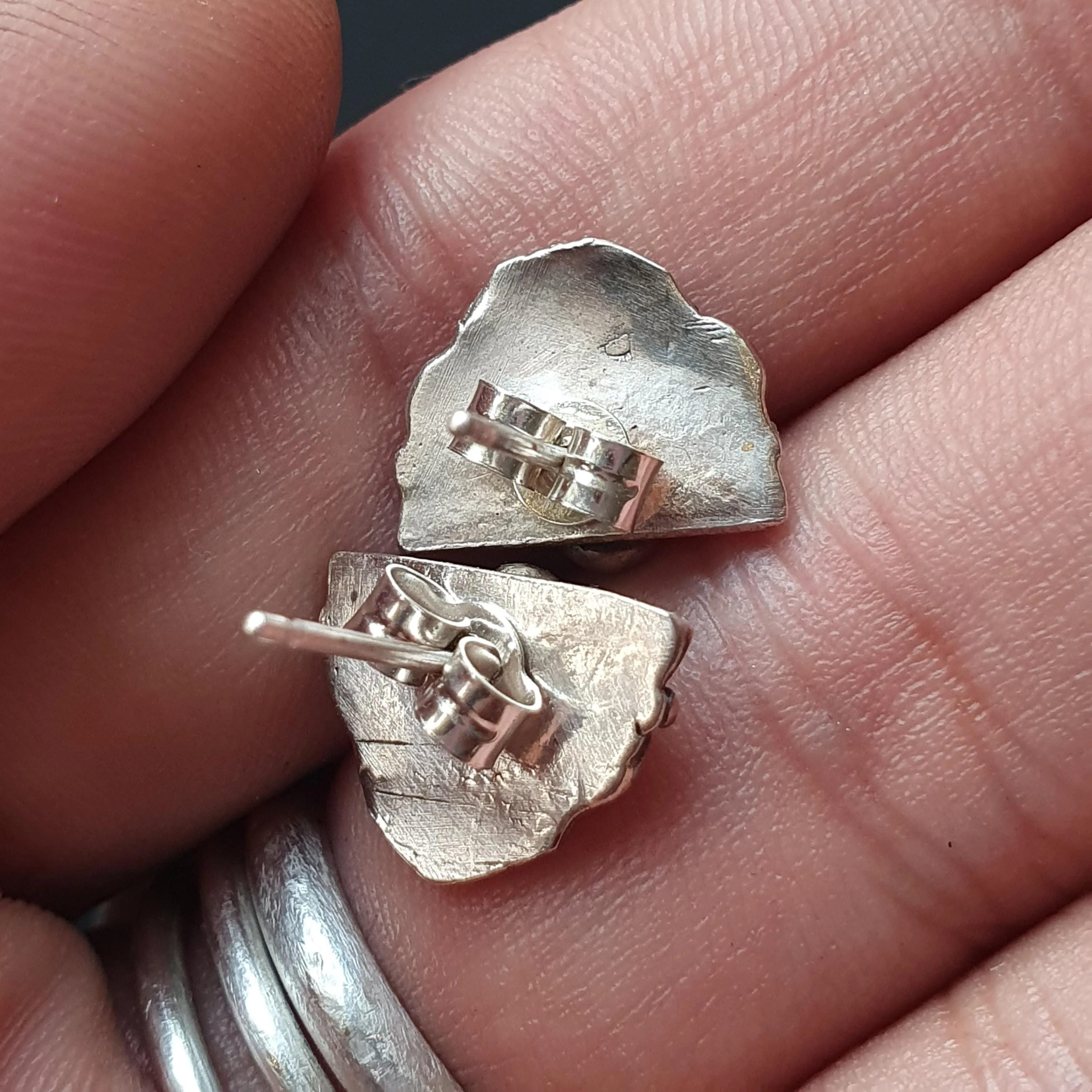 Vintage upcycled jewelry, earrings, studs,925 sterling silver, gifts, antique, accent studs,unique earrings, recycled, handmade ornate