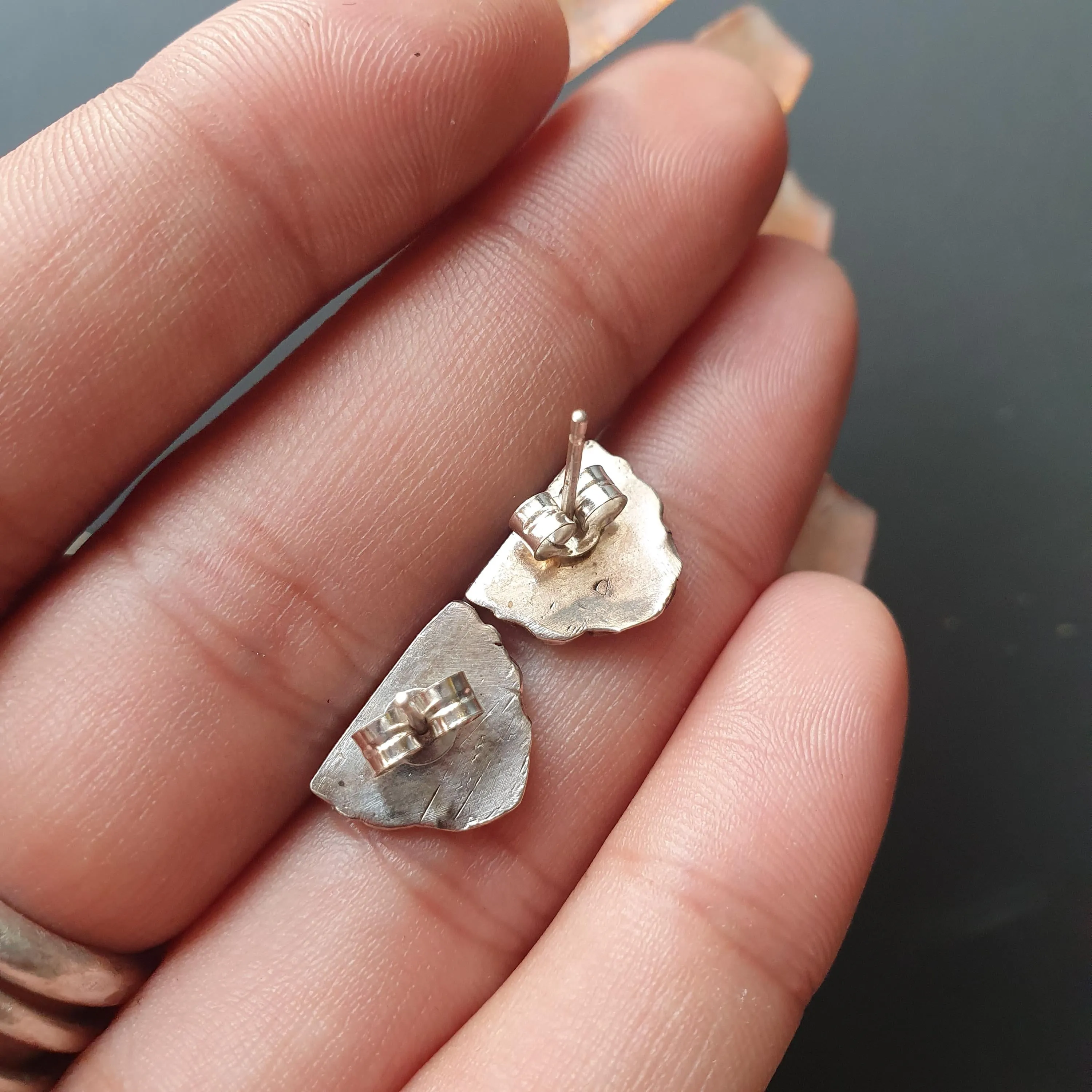 Vintage upcycled jewelry, earrings, studs,925 sterling silver, gifts, antique, accent studs,unique earrings, recycled, handmade ornate
