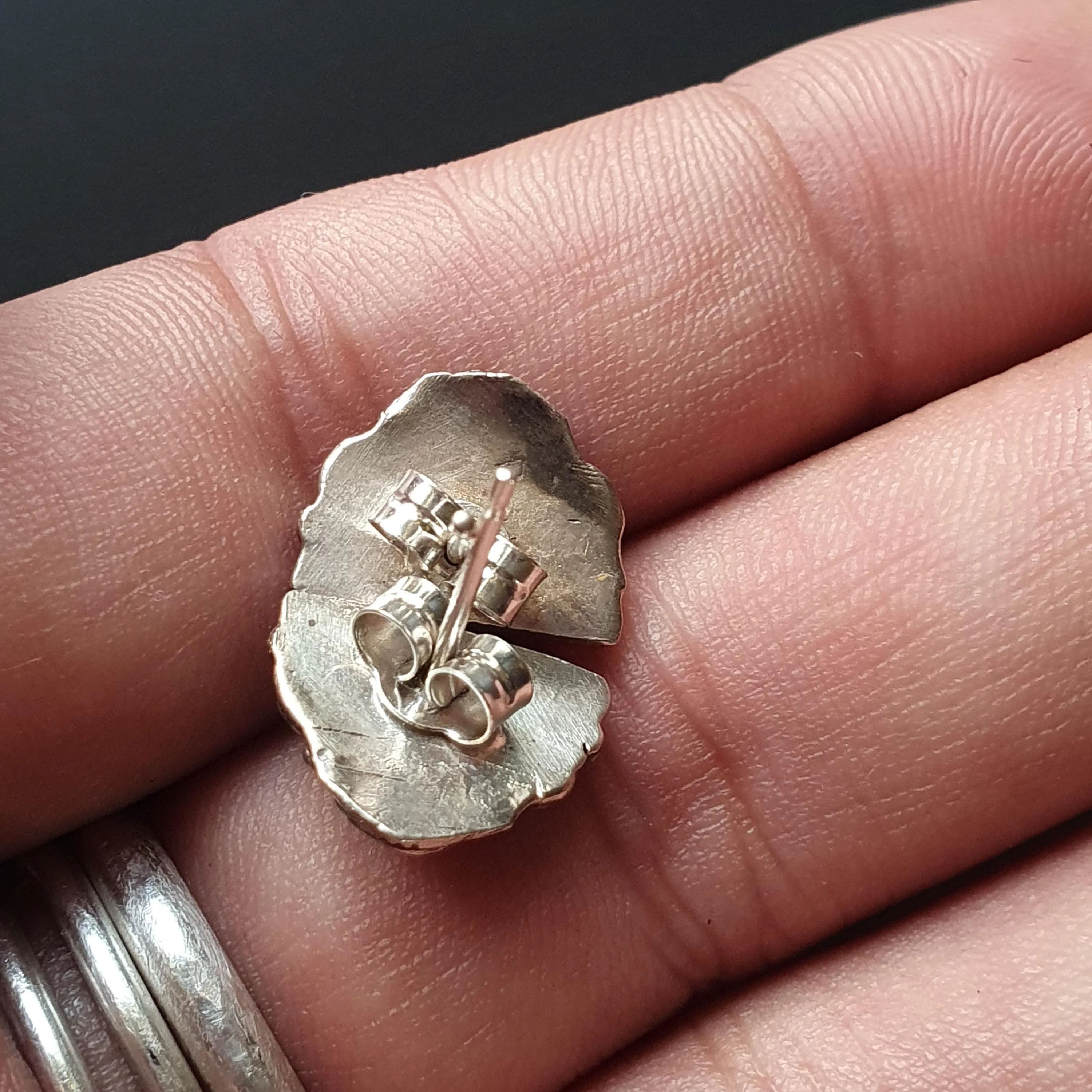 Vintage upcycled jewelry, earrings, studs,925 sterling silver, gifts, antique, accent studs,unique earrings, recycled, handmade ornate