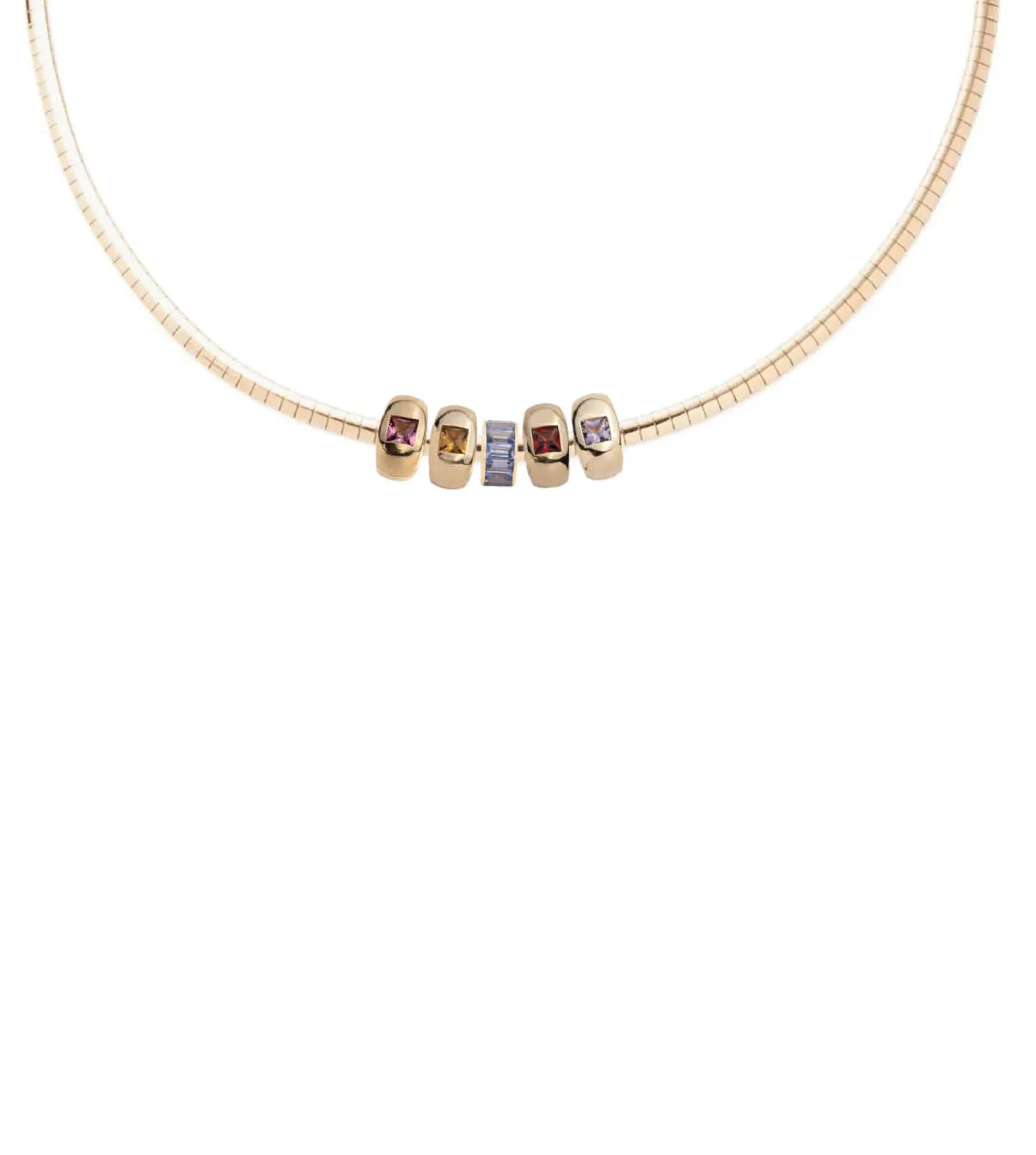 Vivacity & Multi Gemstone Heart Slide : Small Sleek Collar Story